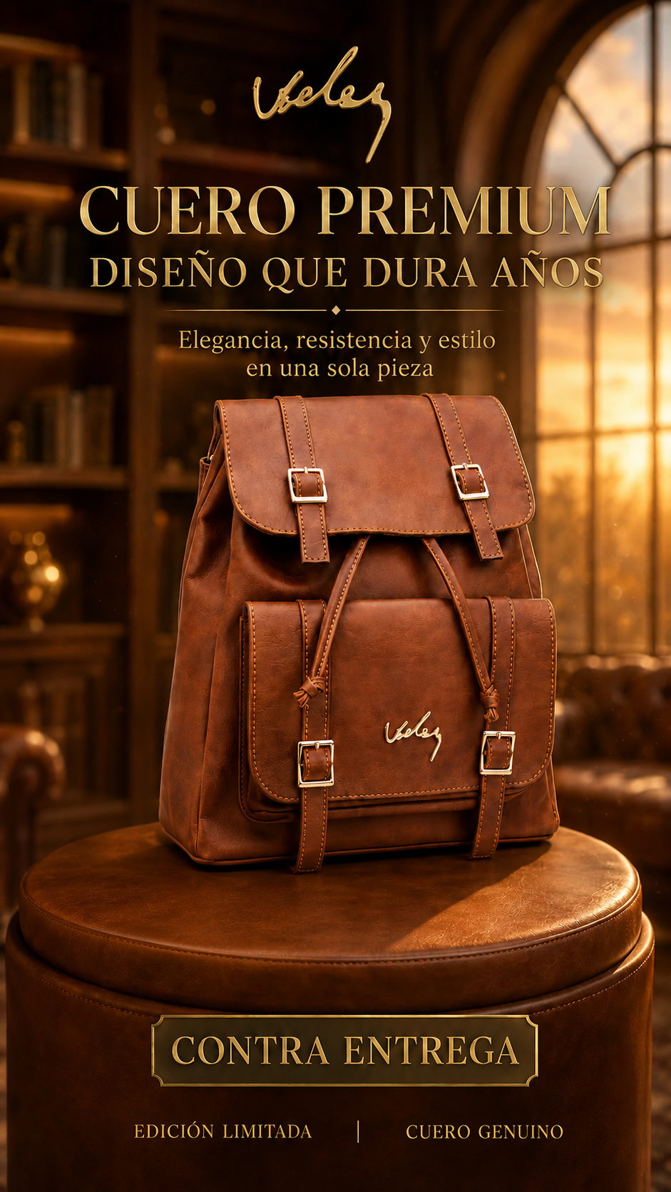BOLSO CUERO PREMIUM VÉLEZ - Durabilidad 10 ãnos
